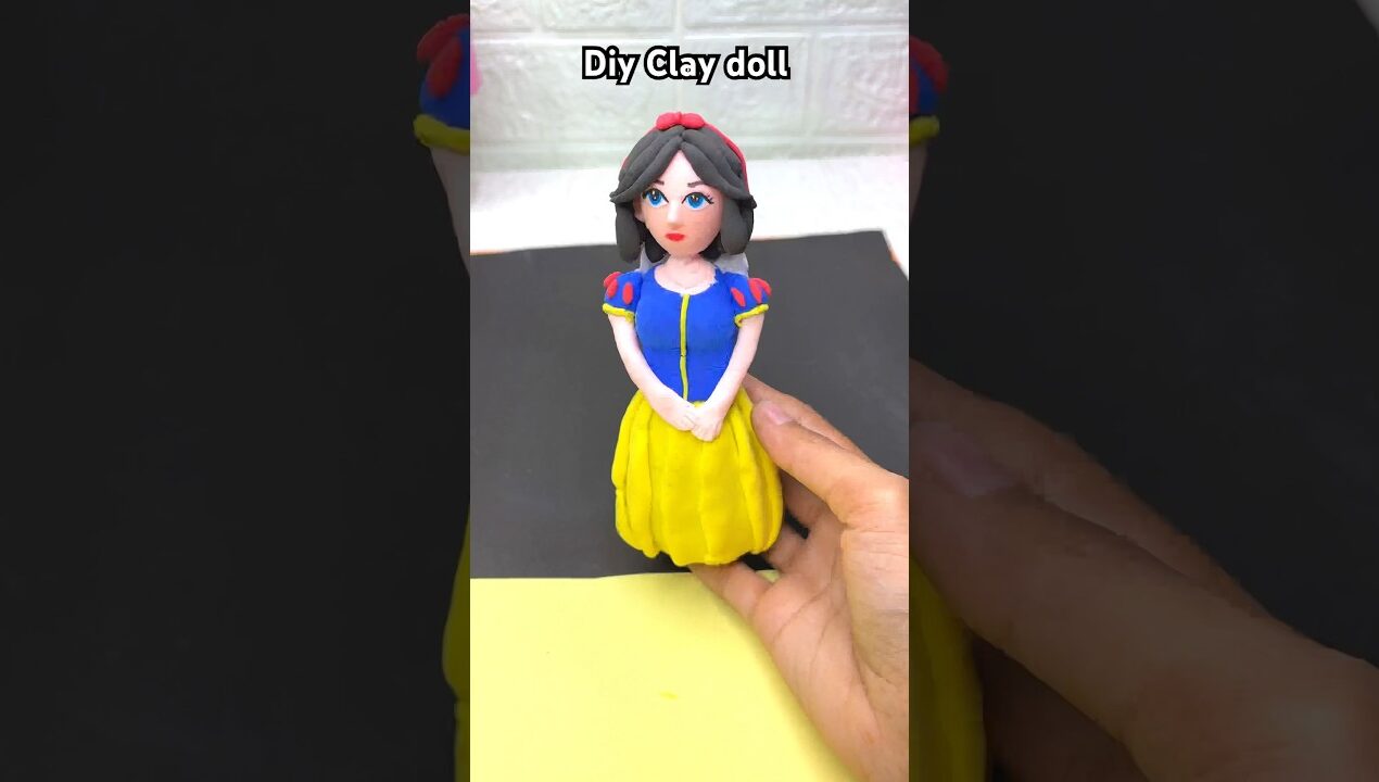 Diy clay Snow White princess for kids/#kidsvideo #claydoll #shortfeed #doll #cartoon