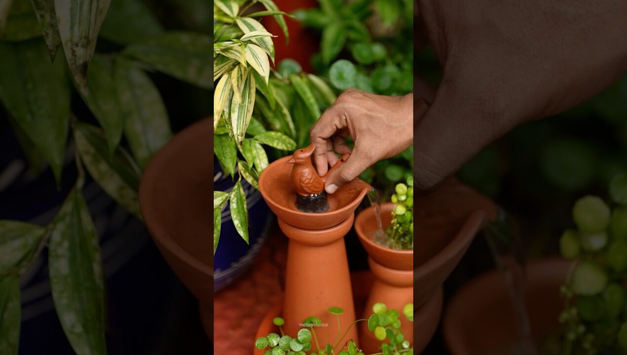 Easy Garden Water Fountain ⛲️ #homeplants #craftyhome #home #nature #diy #craftyliving #craftaddict
