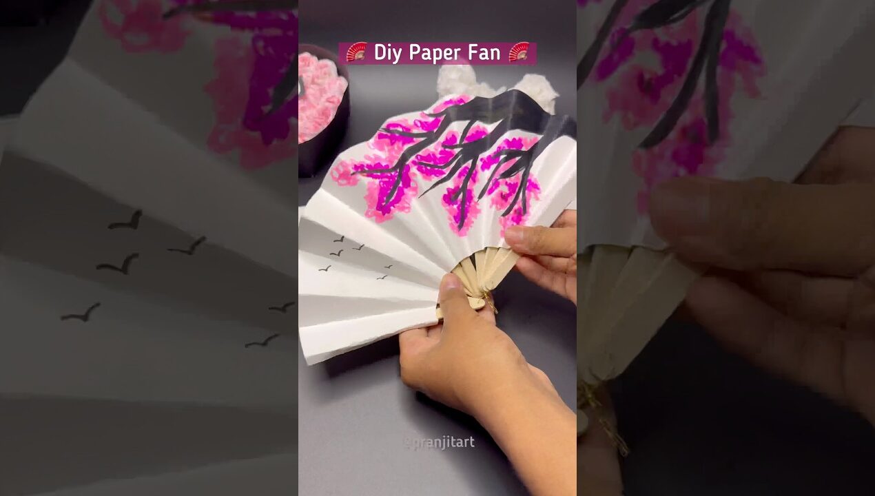 Diy paper fan 🪭 | diy paper crafts ✨ #shorts #diy #papercraft