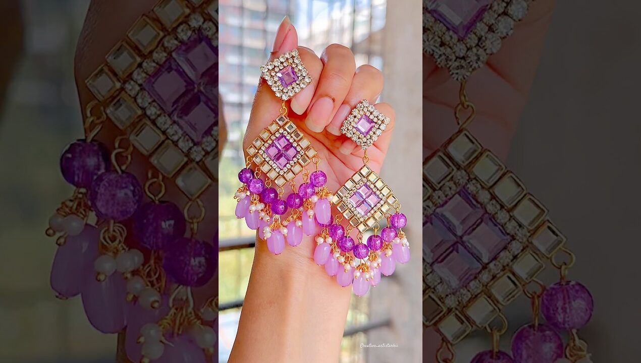 Diy Kundan Earring Making 😱🔥#trending #diy #ytshort #shorts #earrings