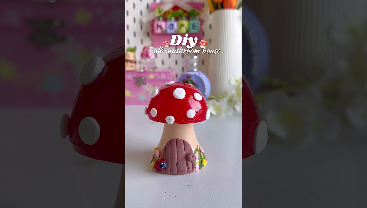 Diy bulb mushroom #shorts #viralshort #shortviral #diy #crafing #diymushroom #bulbdiy