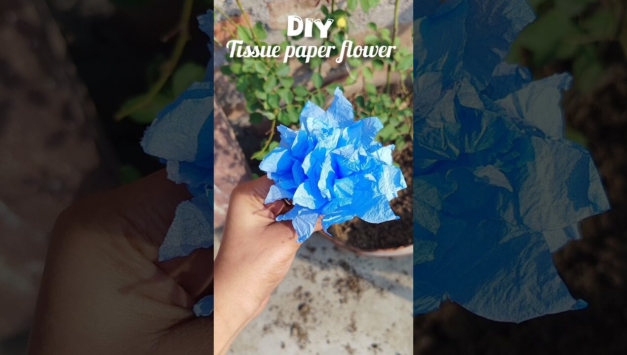 DIY Easy Tissue Paper Flower 🌸 | 2 Min Craft That Looks Real! 😍 #shortsdiy