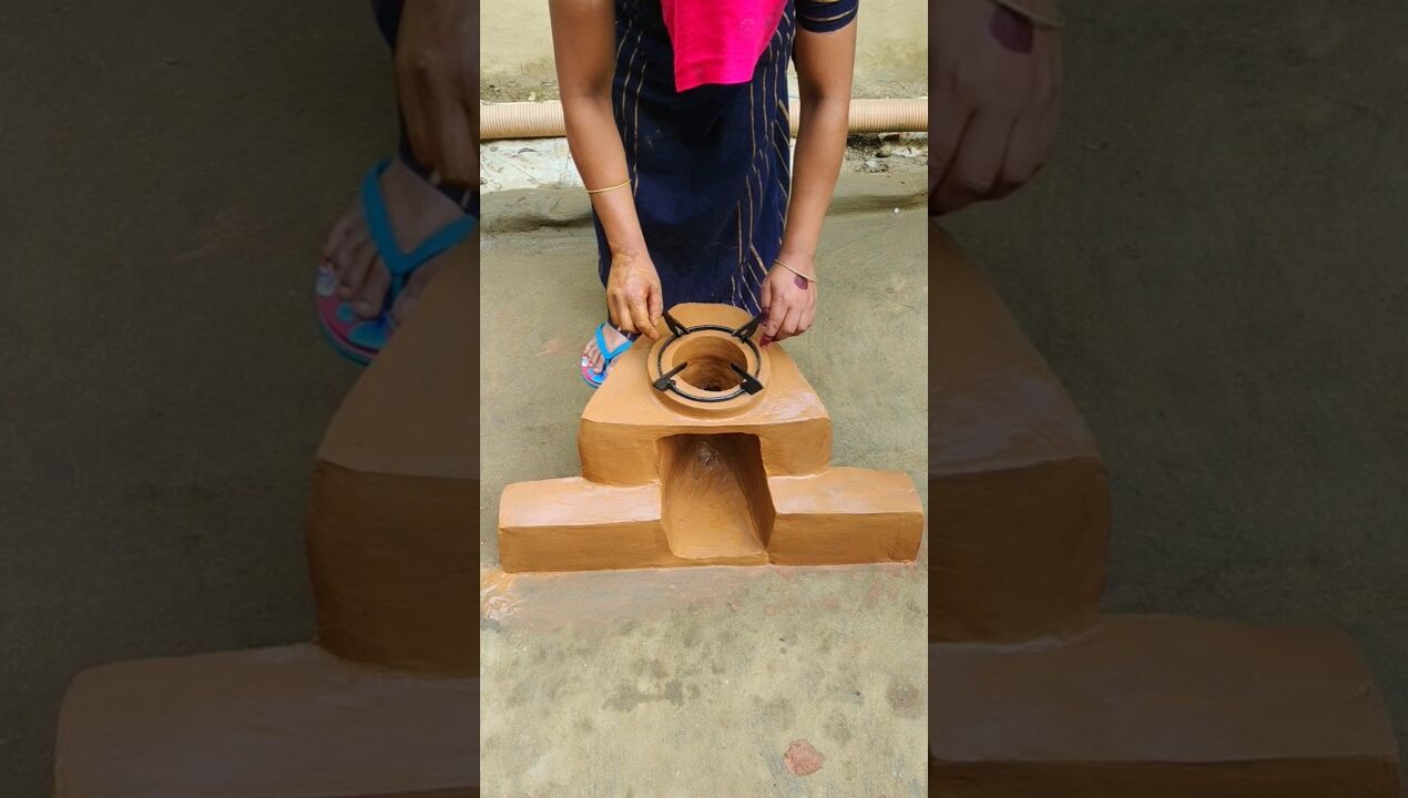 Easy Technique to build a traditional clay stove 🔥 #shorts #claystove #diy #handmade