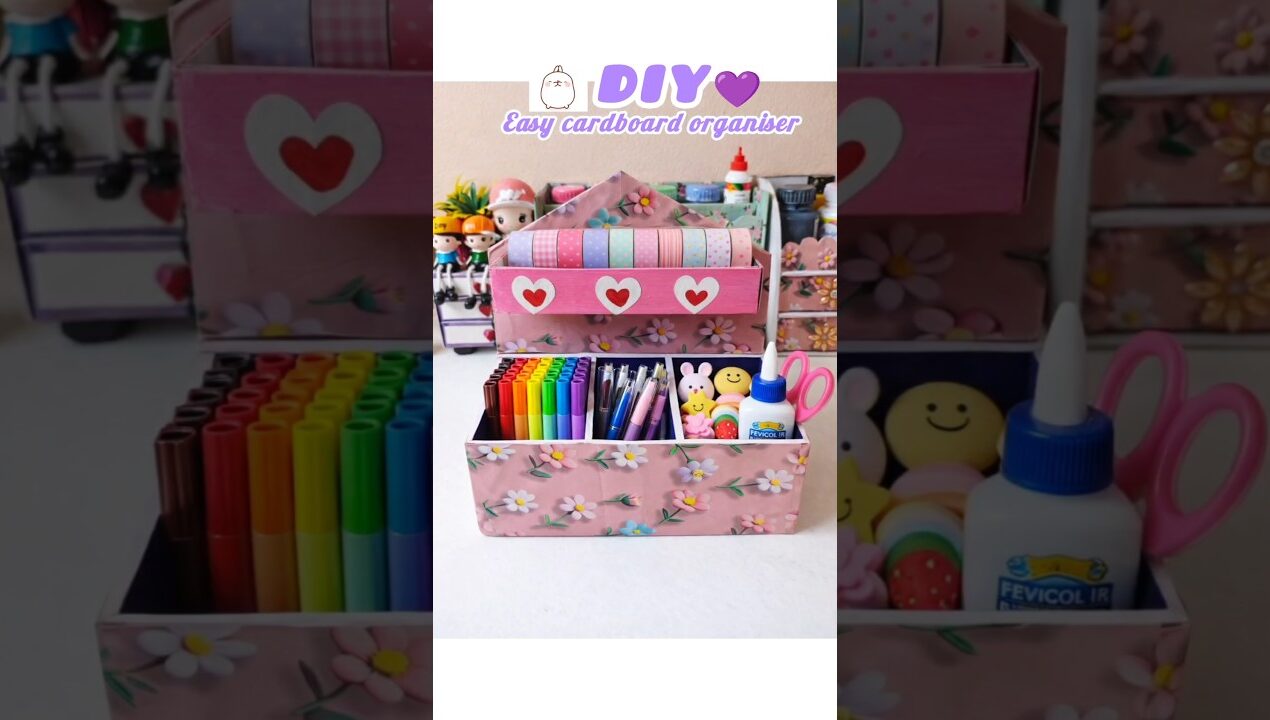 cardboard easy useful amazing organiser craft idea 💡😄