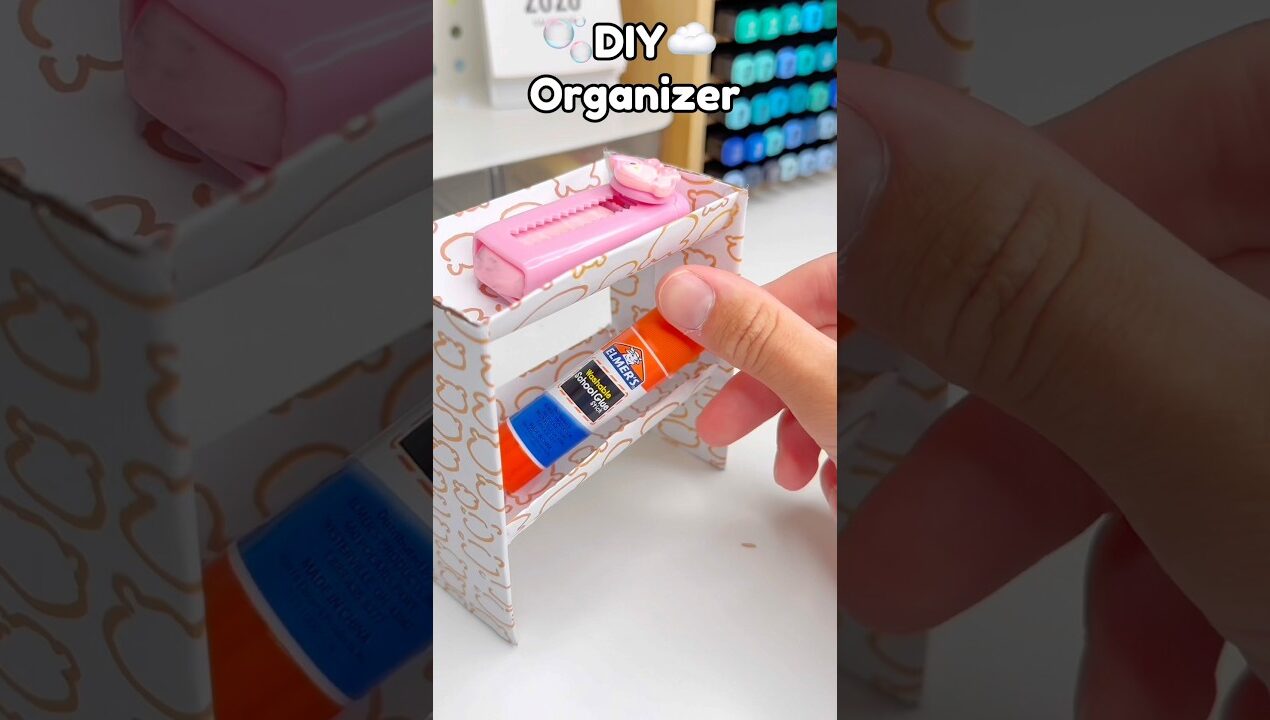 📦Cute Mini DIY Organizer☁️!? #papercrafts #cutecrafts #diycrafts #diy #crafts