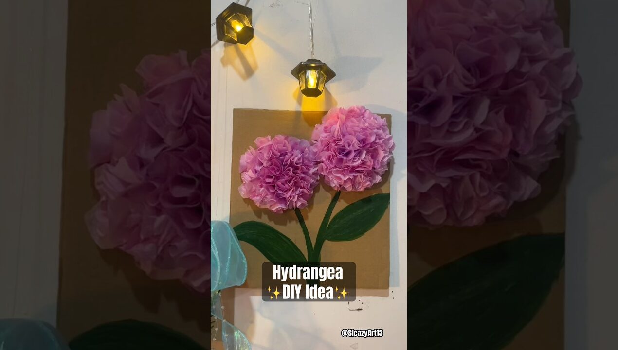 DIY hydrangeas flower | Room decor ideas | DIY flower for room decor ✨#hydrangea #diyroomdecor