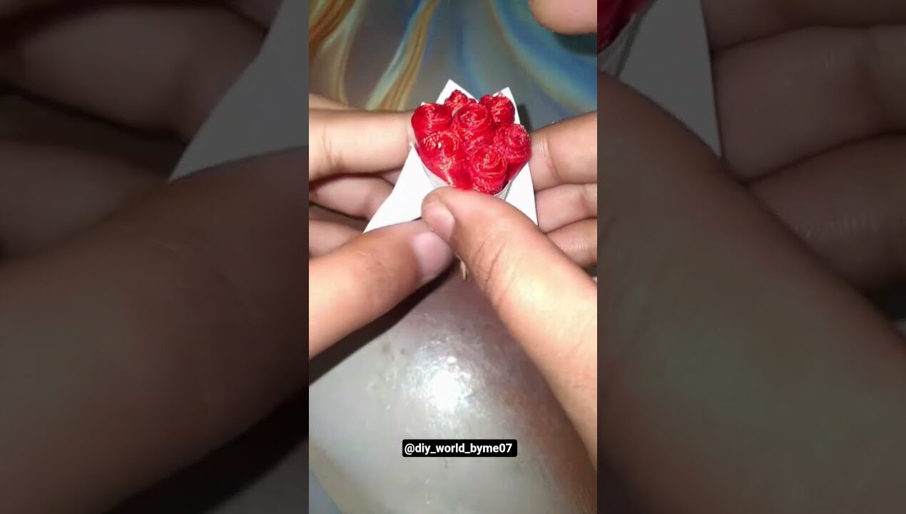 diy ribbon flower bouquets keychain ideas with paper #cardboardcraft #diy #art #craft #flowers