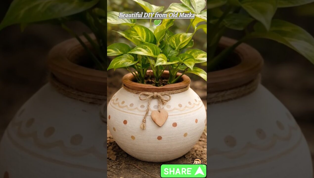 पुराने मटके से बनाएं खूबसूरत DIY प्लांटर 🌿 | Easy Home Garden Idea 😍