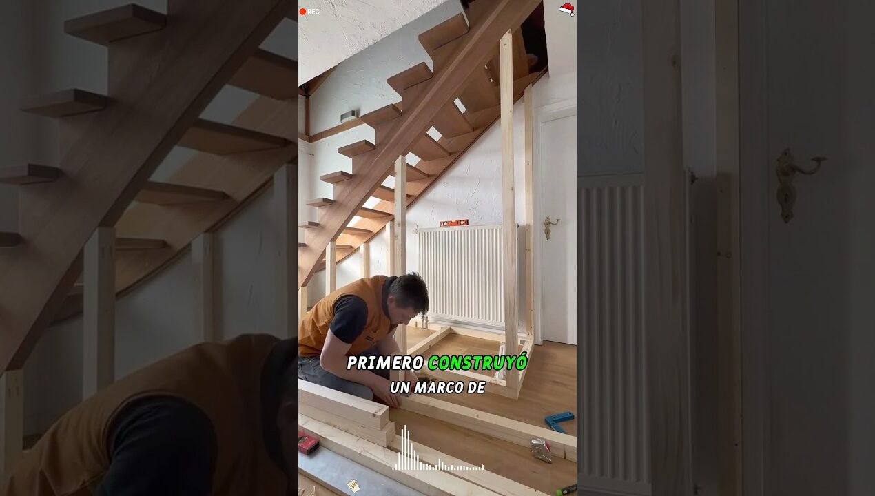 Wasted space? Not anymore! A clever staircase storage project. #youtube #diy #build #foryou #us