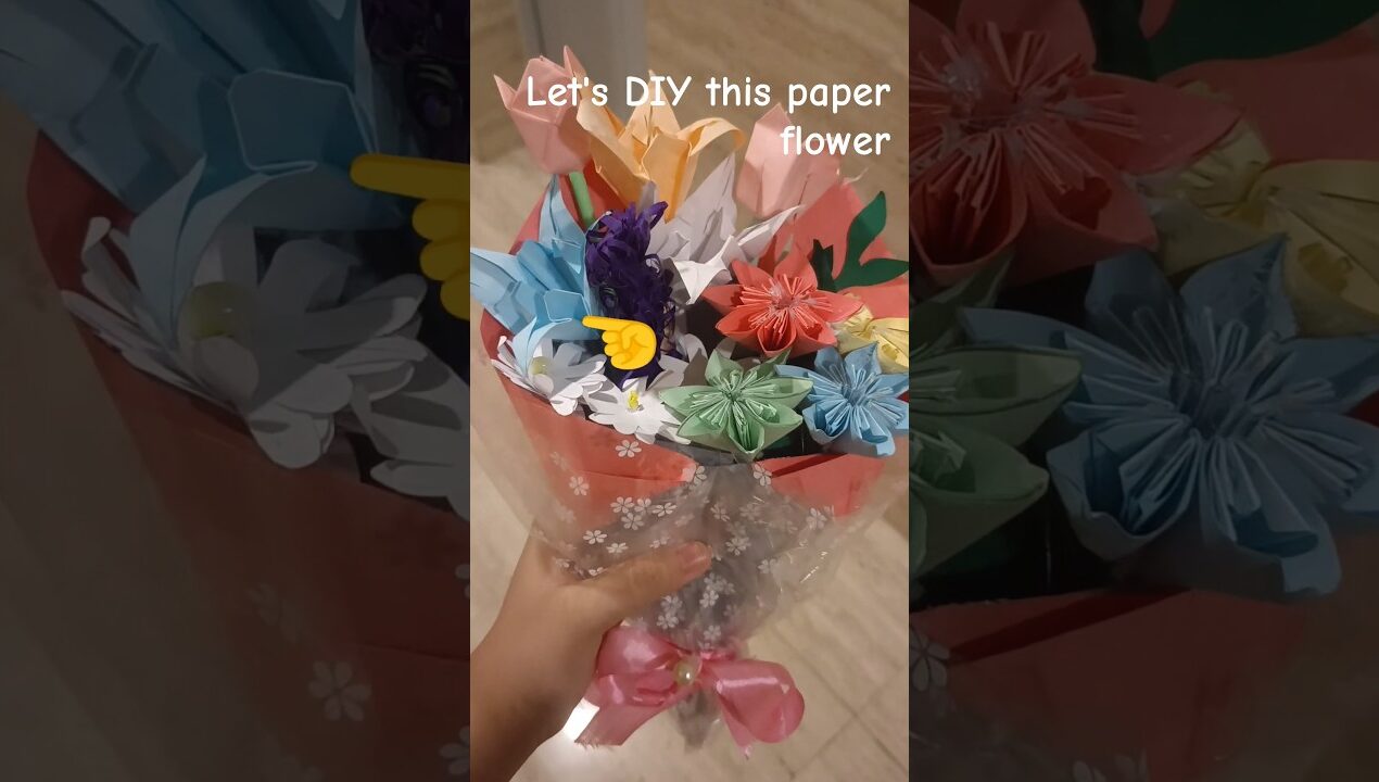 Just paper… until it becomes THIS 🌸part 3 ✨#itsdrawzy#paperflower #papercraft #diycraft #craftideas