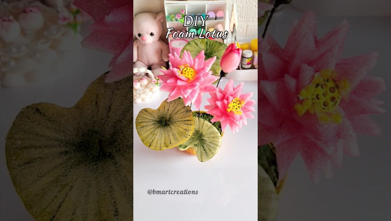 DIY Lotus flowers🪷| Foam sheet Lotus flower #shorts #viralsorts #flowers #handmade #diy #craftyideas