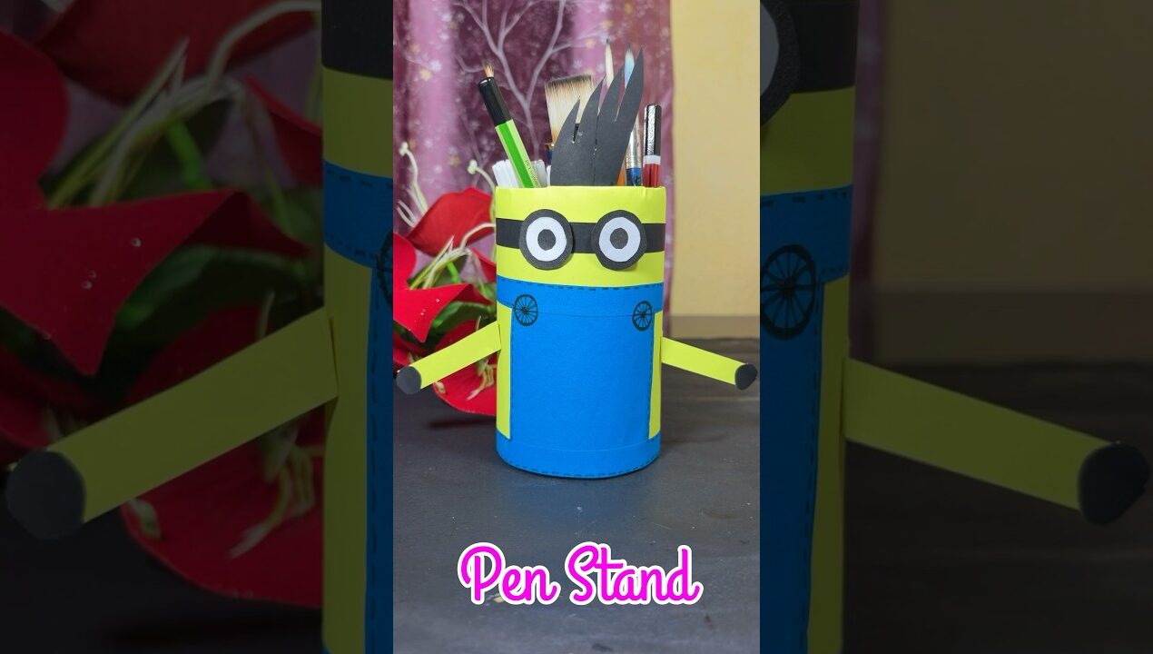How To Make Pen Stand | Waste Plastic Bottles Reuse Craft Ideas #shorts #penstand #plasticbottle