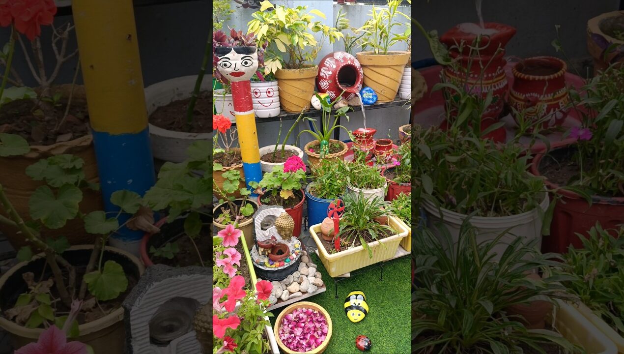 Garden decoration ideas || diy garden decoration ||#shorts #gardenmakeover #diy #gardendecor