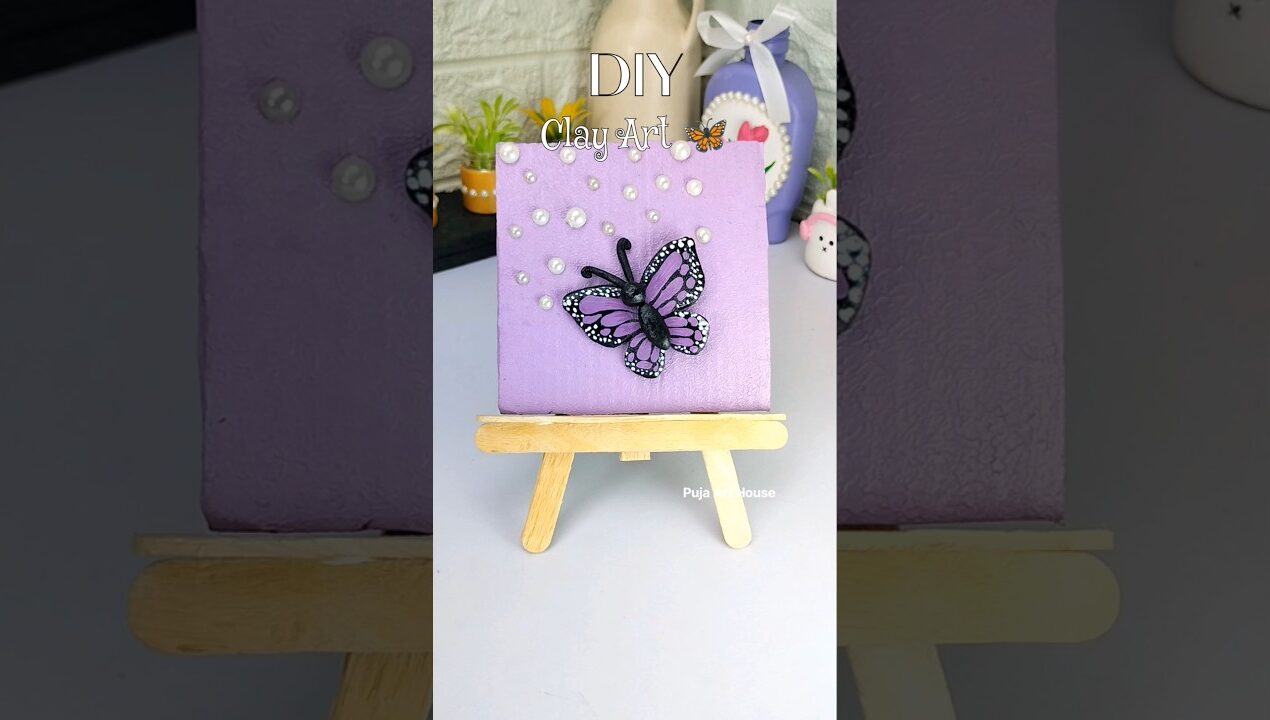 clay craft | aesthetic painting ideas | canvas painting | #diy #clayart #bairan #diycrafts #trending