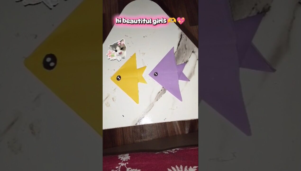 DIY cute paper craft fish ideas for girls easy ideas 💖#diy #craft #art #ideas #papercraft ✨