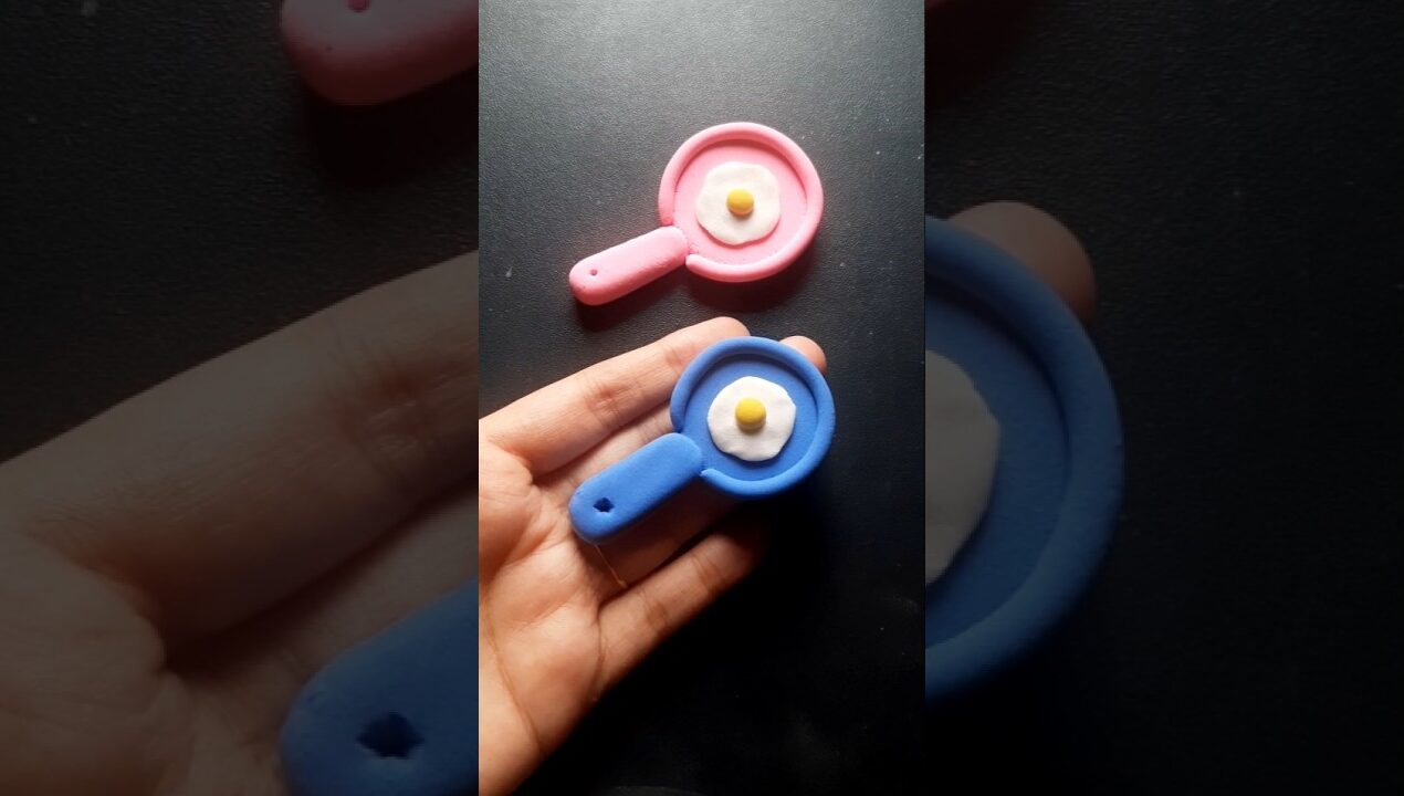DIY idea 💞 How to make easily egg🍳 with Super clay #trend​ #clay​ #music​ #funny​ #clay​