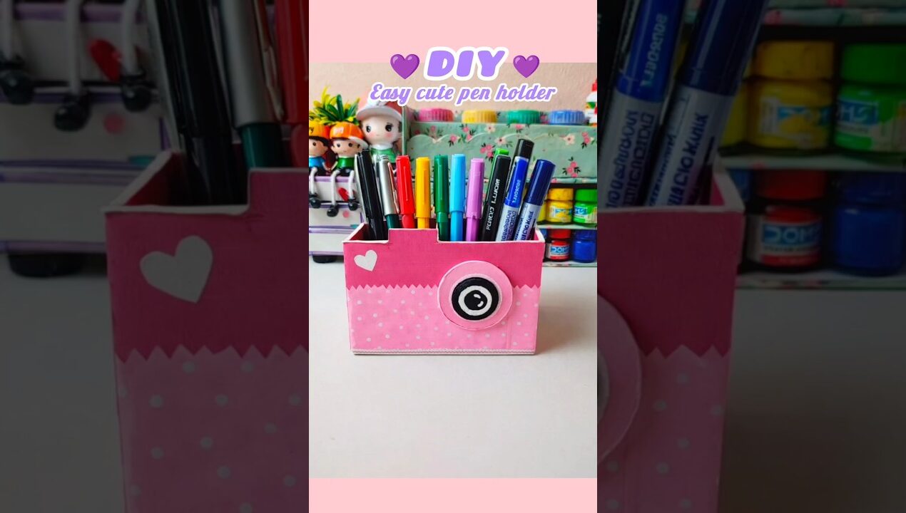 DIY cute pen holder  Easy  amazing craft 💡 idea 😀