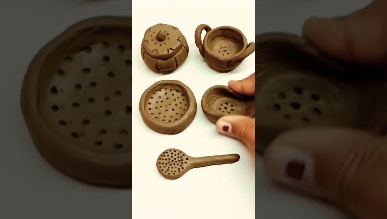 diy miniature mini clay kitchen set.🌴🌹 #art #viral #diy #shortsfeed #trending #ytshorts #shorts 🌴🌹🙏