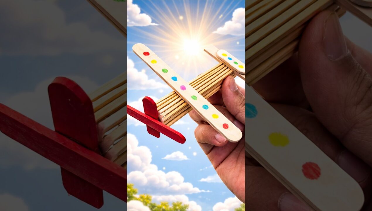 Ice-cream stick airplane craft ideas for kids #ytshorts #tranding #youtubeshorts #shortsfeed #shorts