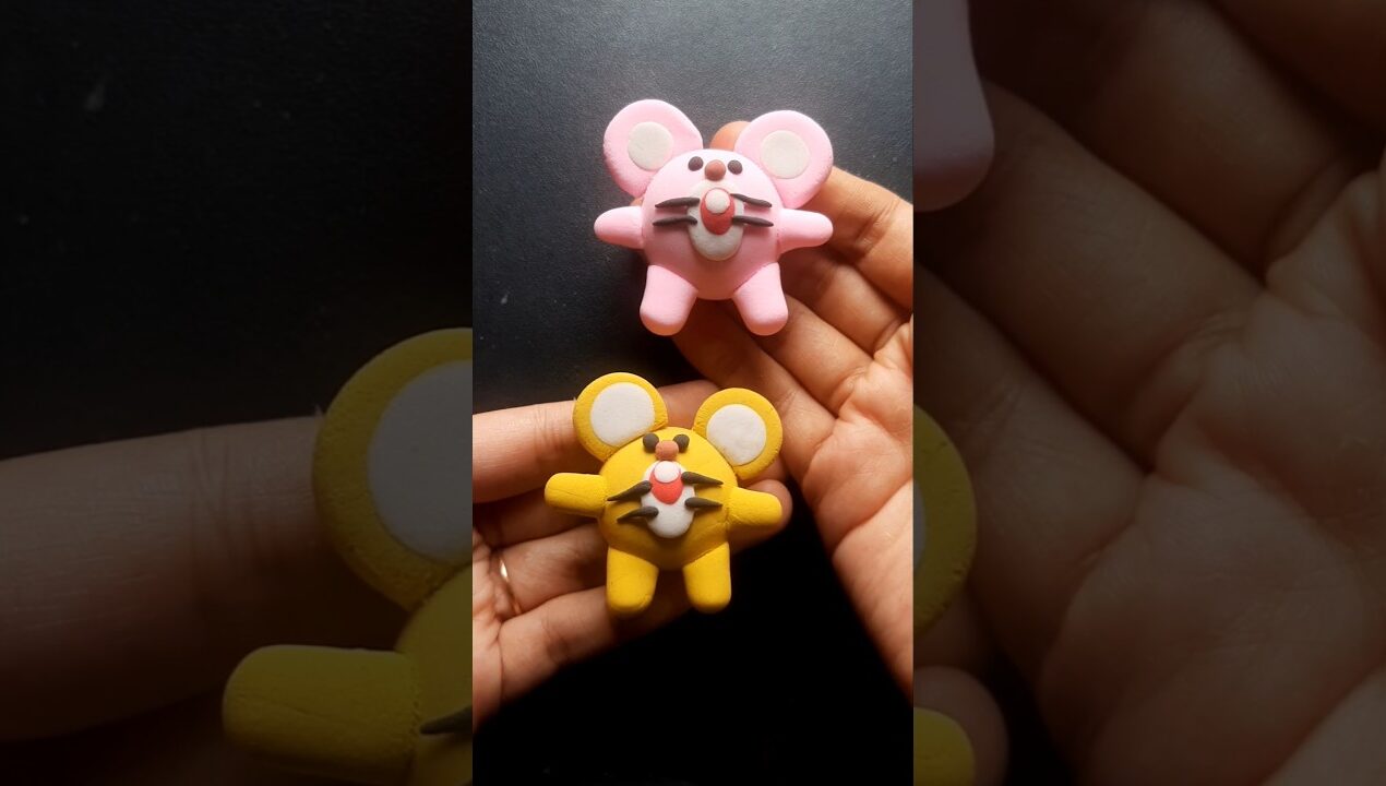 DIY idea 🔔 How to make easily Mouse 🐀 with Super clay #trend​ #clay​ #music​ #funny​ #clay​