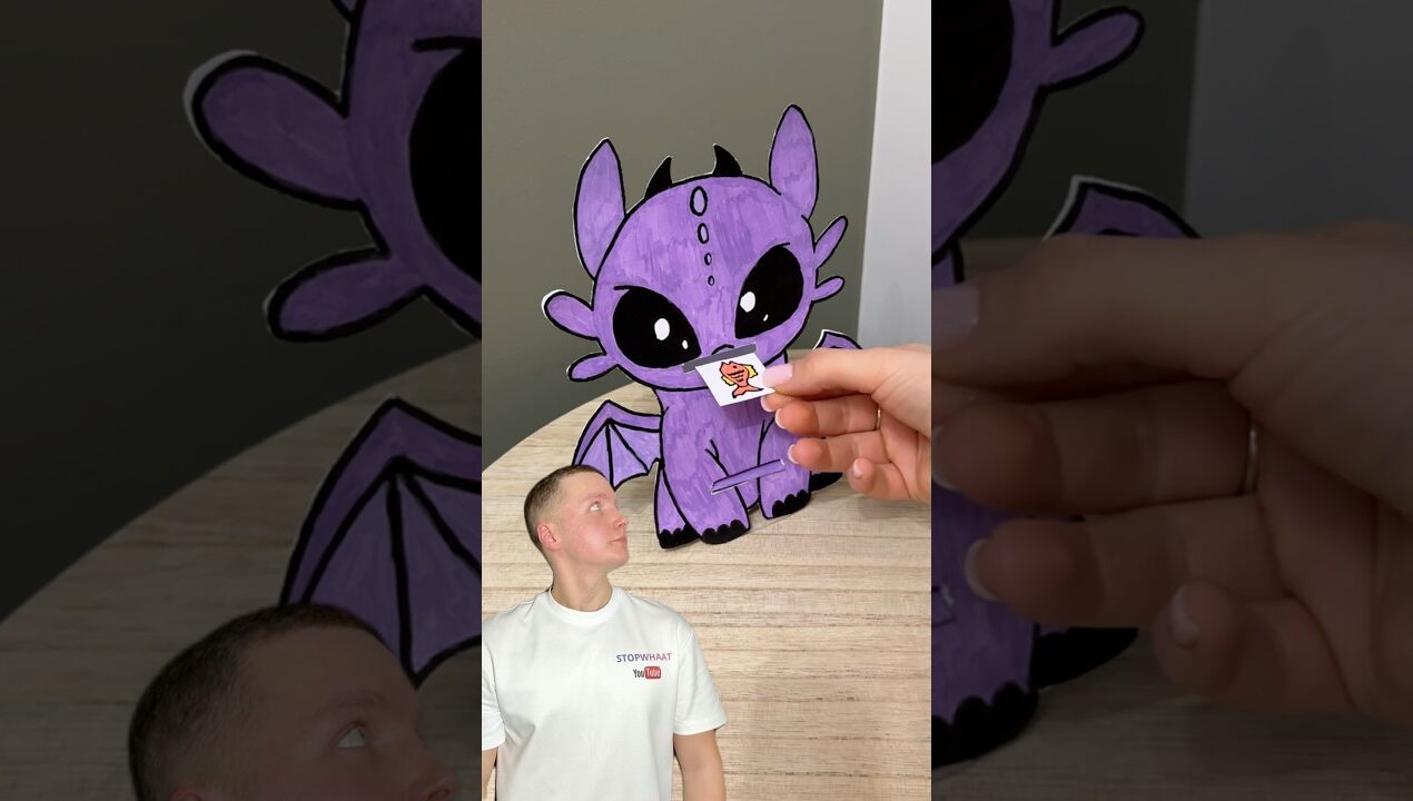 Stop! What Did It Do?! 😳 (Paper Dragon Trick)