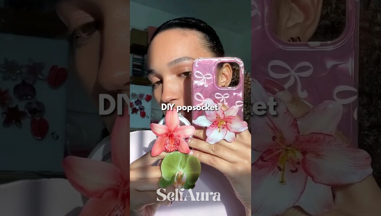 🌺 DIY Viral FLOWER POPSOCKET in Minutes!✨️ #diy #shorts