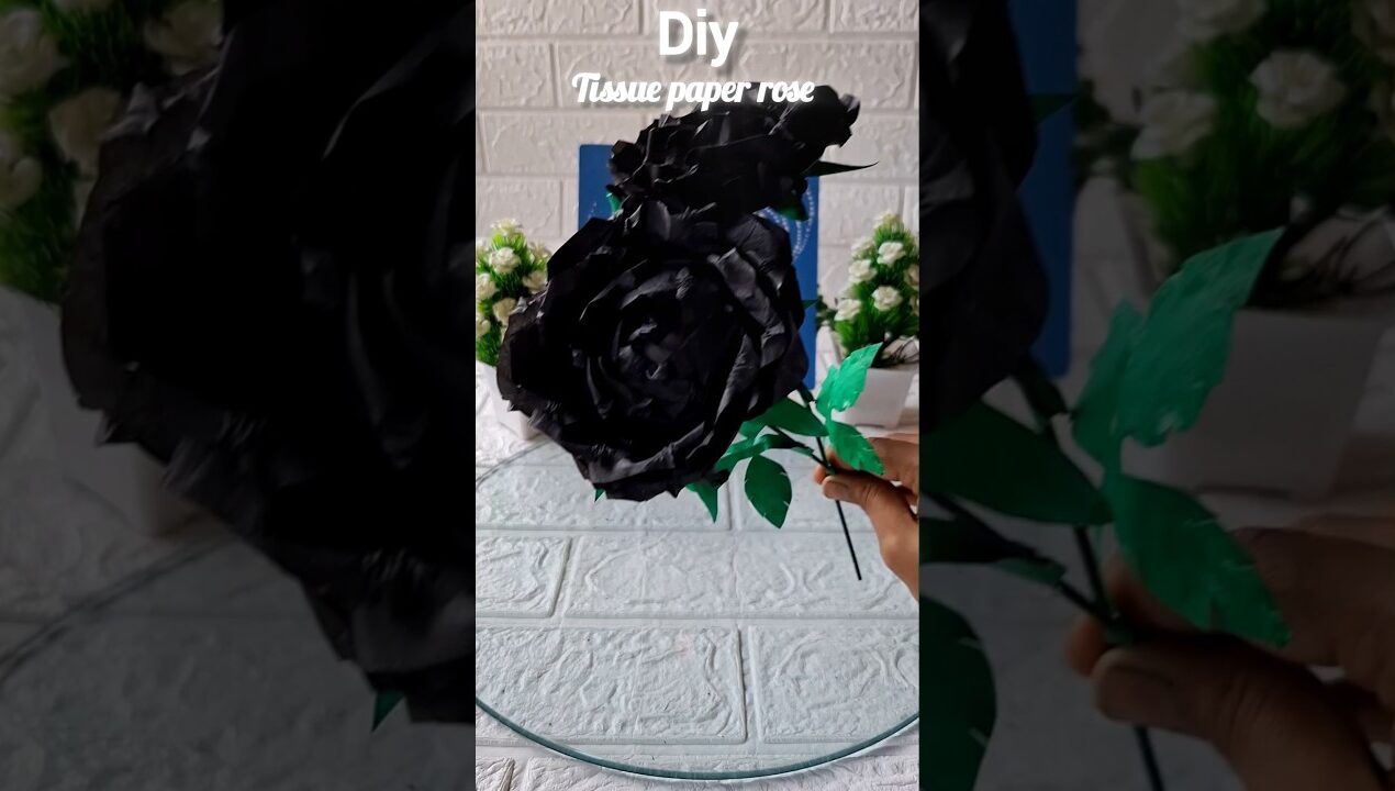 Diy tissue paper rose || #shorts #viral #youtubeshorts #craftideas #handmade