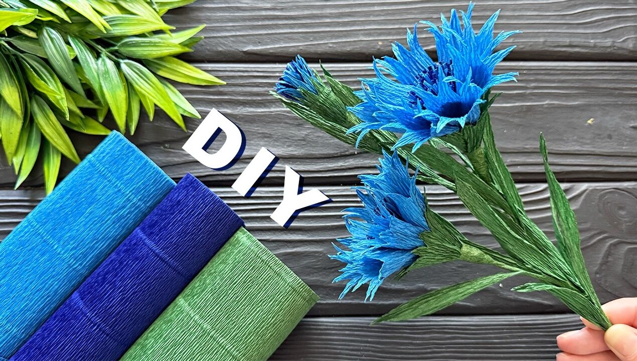 Amazing Idea Decoration! How to Make Cornflower Crepe Paper Flower DIY Ideas Crafts