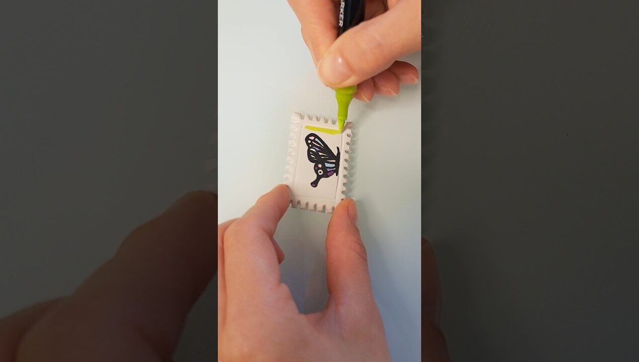 DIY Air Dry Clay Postage Stamp Magnets | Easy Clay Tutorial 💌 #airdryclay #magnets