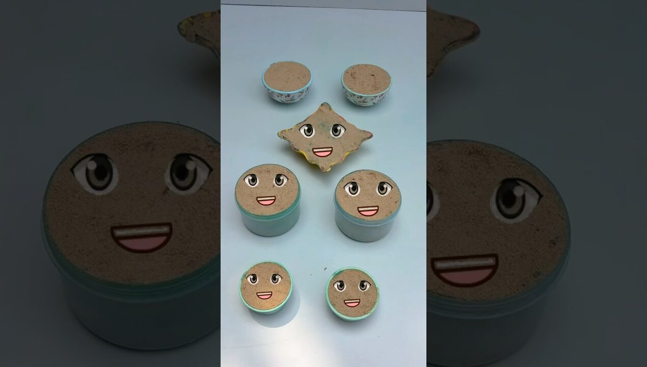 DIY Funny Sand Faces 😄 | Satisfying Sand Art & Creative Ideas#shorts
