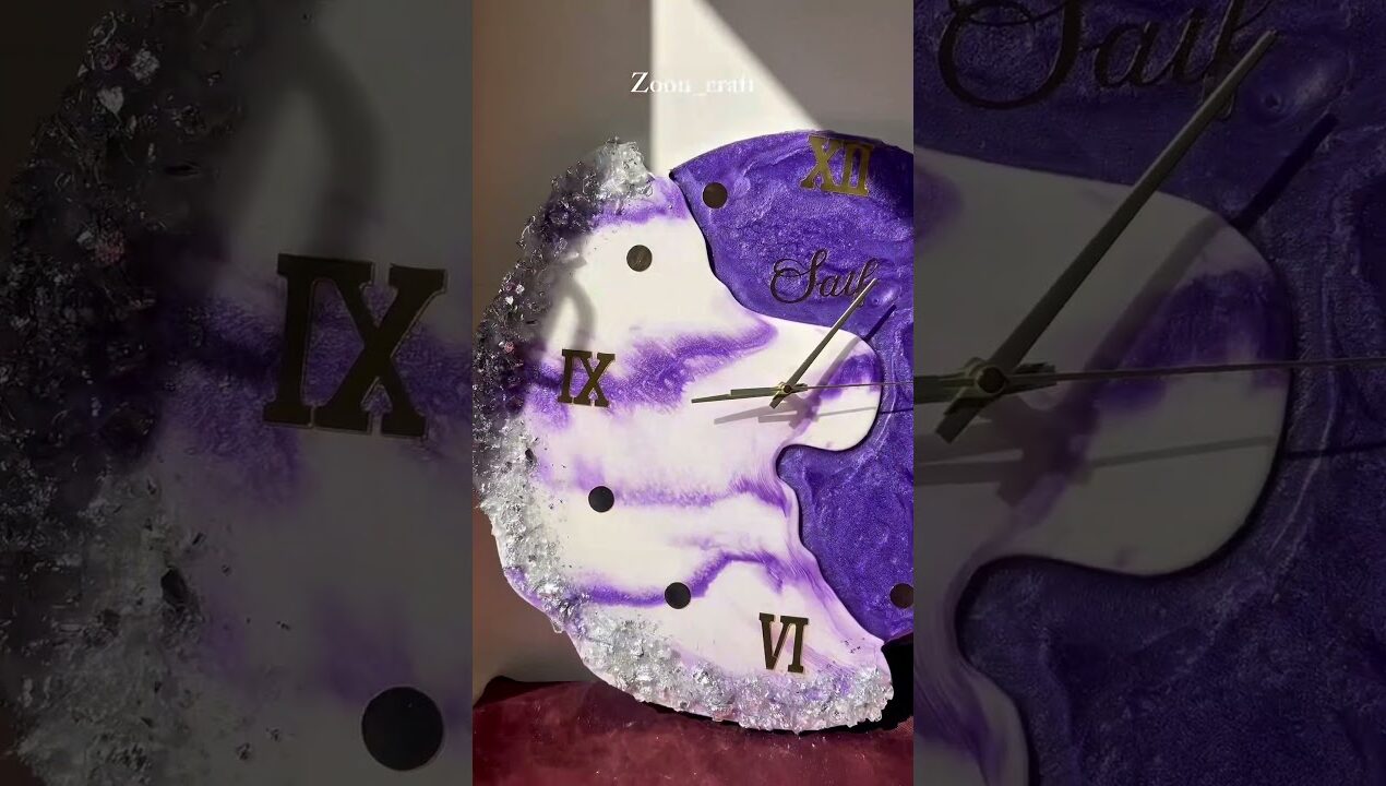 Resin wall clock customisable best gift for your loved ones #love #diy #ideas #asmr #resin #clock