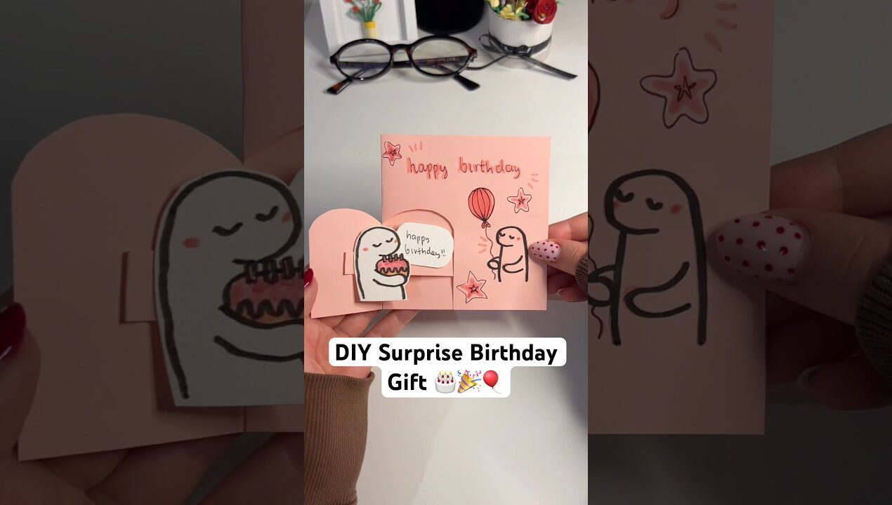 DIY Surprise Pop-Up Birthday Card Easy Tutorial ⭐️🎂 #birthday #birthdaygift #handmadecard