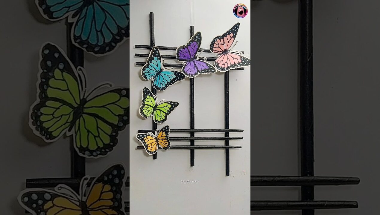 DIY Aesthetic Wall Decor ✨🦋 | Wall Decor #shorts #diy #youtubeshorts
