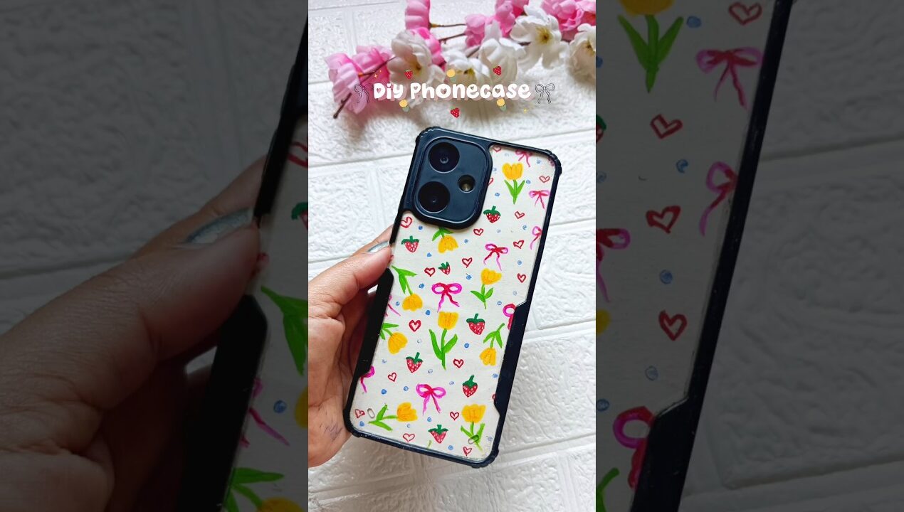 Diy Aesthetic Phonecase Idea🍓🌷. #aesthetic #phonecase #ideas #diy #viral #shorts