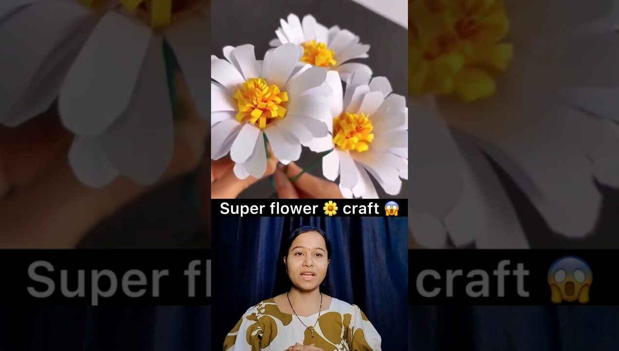 Super Sunflower Paper Craft Idea 👌 #shorts #papercraft #craft