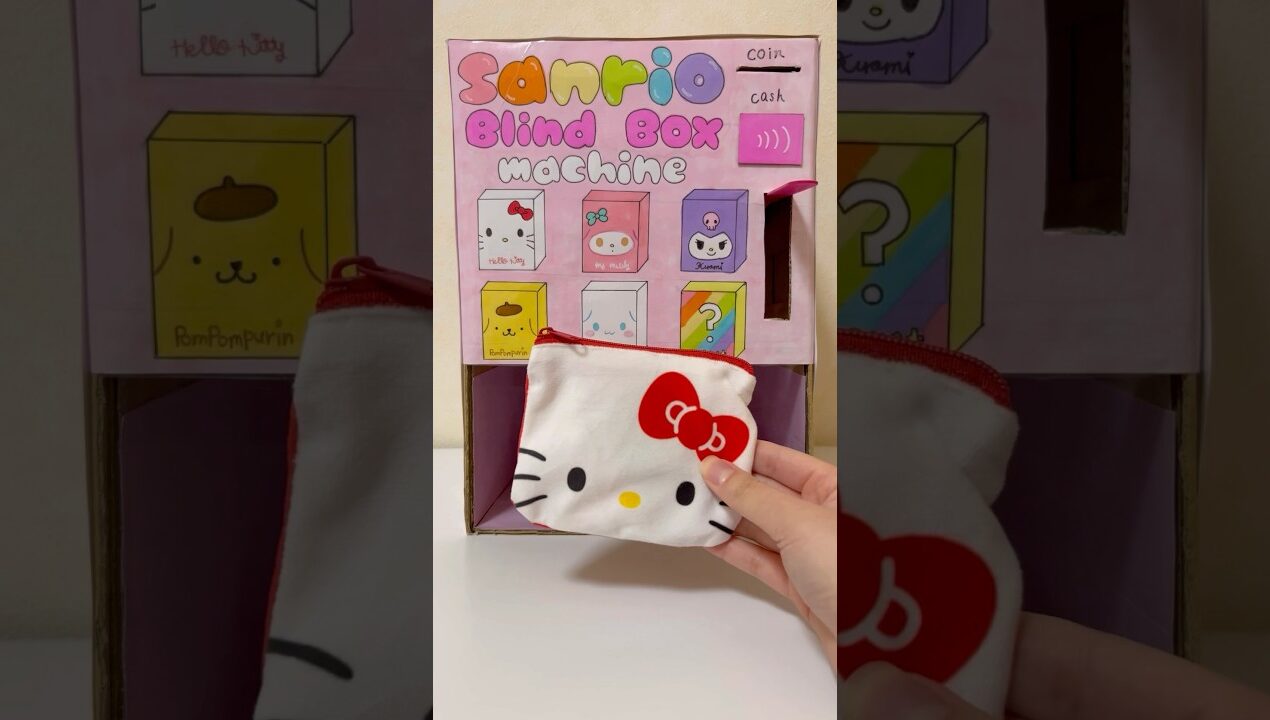 DIY Vending machine !#sanrio#hellokitty#pompompurin#kuromi#papercraft#asmr#diy#blindbag#blindbox