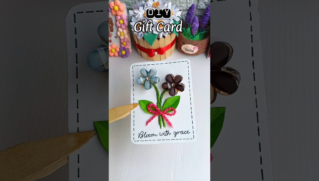 DIY Flower Gift Card 🌷✨| Cute Mini Card Idea #shorts #trending #viral @rkraft-studio
