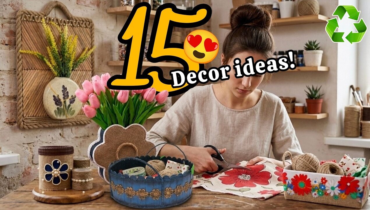 𝟏𝟓 GENIUS DIY Decor Ideas from CARDBOARD & JUTE ROPE 😱♻️ Cheap but Looks EXPENSIVE!