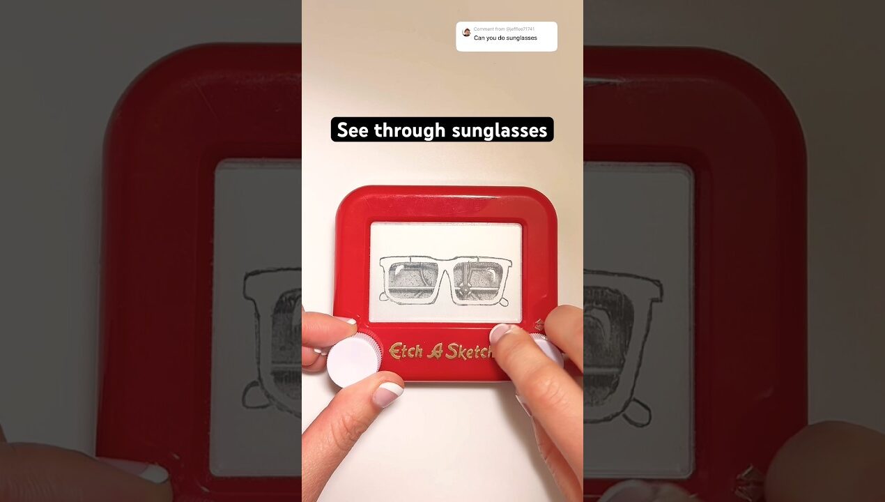 See through sunglasses on an Etch A Sketch #howto #diy #art #hack