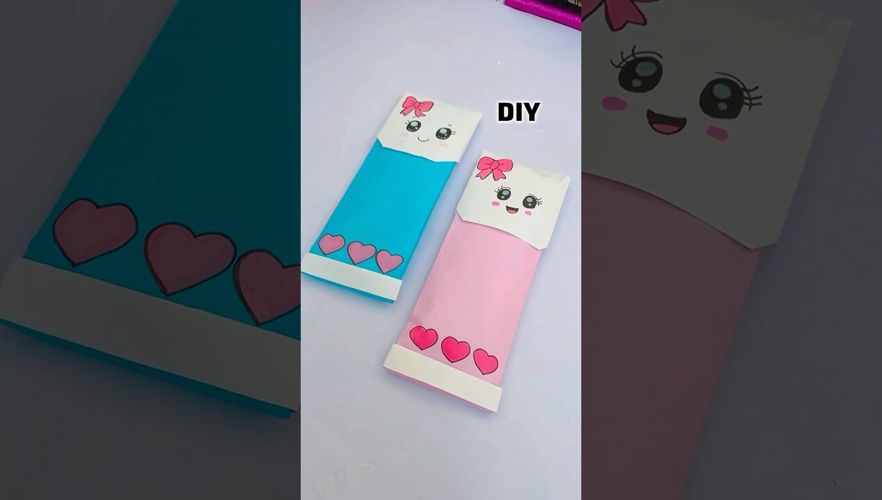 No glue Cute Pencil Case #shorts #diy #craft #papercraft #youtubeshorts #diyideas #viral #trending
