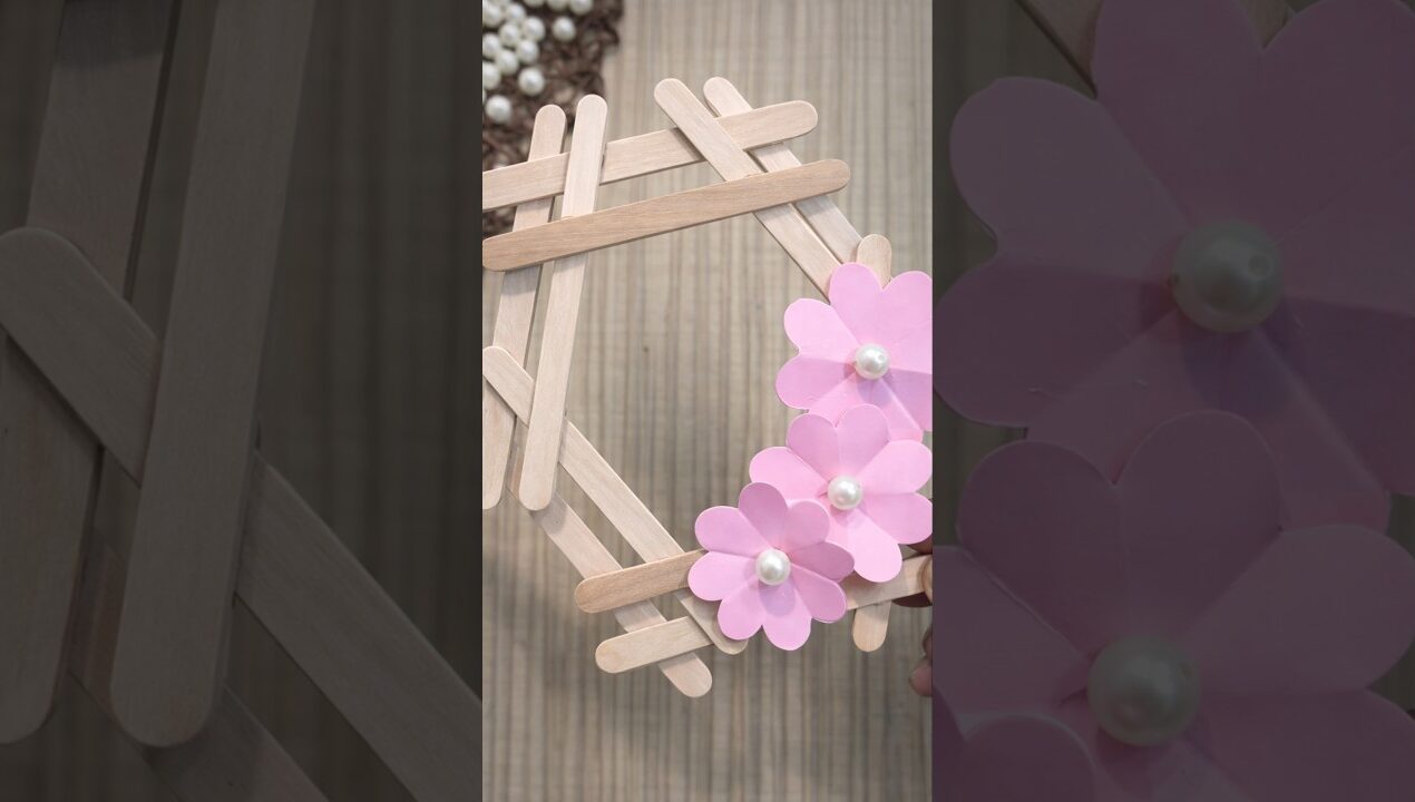 ice cream stick wall decor craft ideas/ home decor craft #craft #diy #decoration #kids #shorts #yt