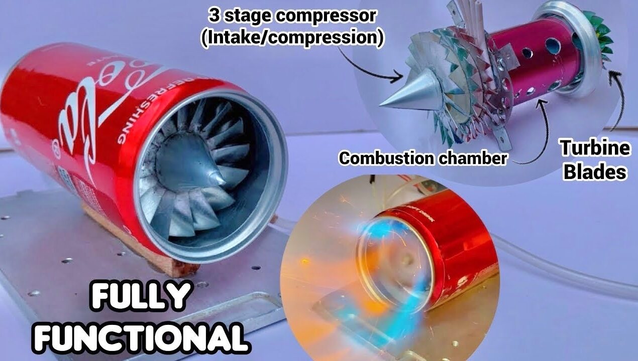 Making a Fully Functional Jet Engine using Soda can | diy Jet Engine
