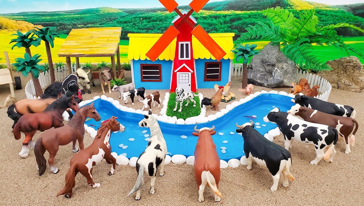 DIY how to make mini Cows, Horse Farm Diorama – Cattle Farm – Barn Animal – Farm House