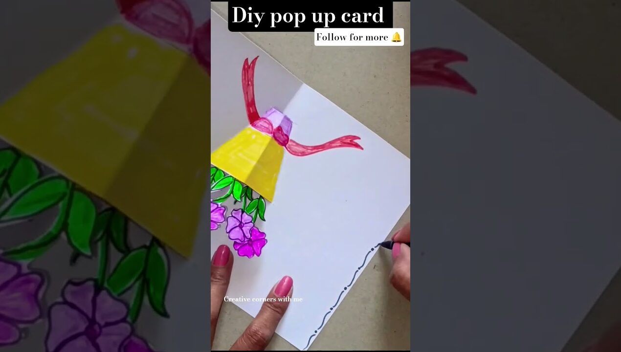 DIY POP UP BIRTHDAY CARD 😀 #diy #art #craft #handmade #shorts #cardmaking