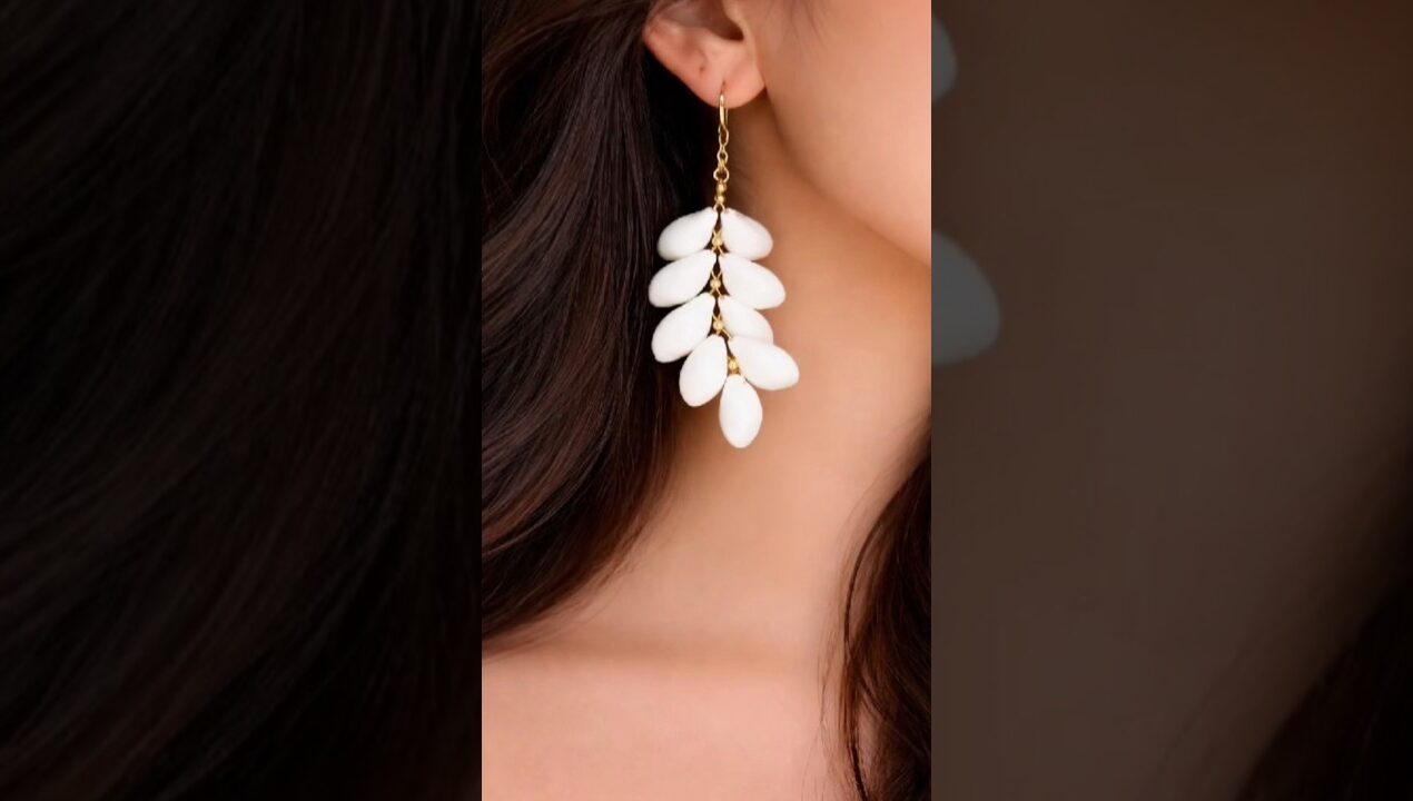 kanjak video | Diy crafts | cowrie shell earring making at home #shorts #diy