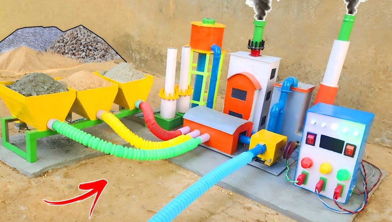 DIY Mini concrete batching plant I Cement concrete mixer machine I Science project