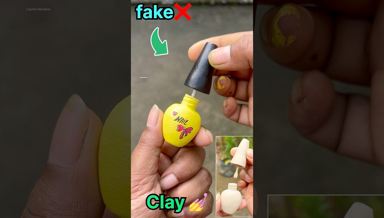 realistic nail polish with clay🥰 / clay art and craft / মাটির জিনিস তৈরি #shorts #satisfyling