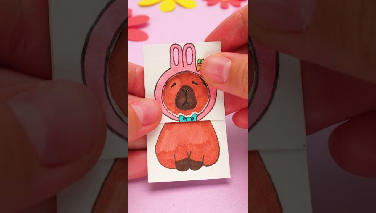 Capybara in a Hoodie?! 🧡 Adorable Moving Paper Craft!