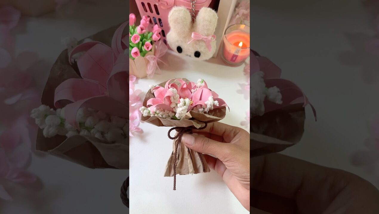 DIY paper flower bouquet💐✨#diy #paperflower #craft #shorts #boutique #papercraft