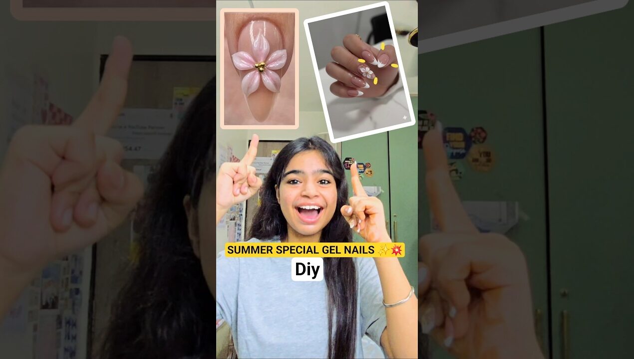 SUMMER SPECIAL GEL NAILS ✨️💥 #shorts #minivlog #ashortaday #tranding #vlog #diy #mehndi #nails